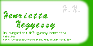 henrietta negyessy business card